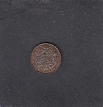 Beschrijving: 1 Cent WILHELMINA 